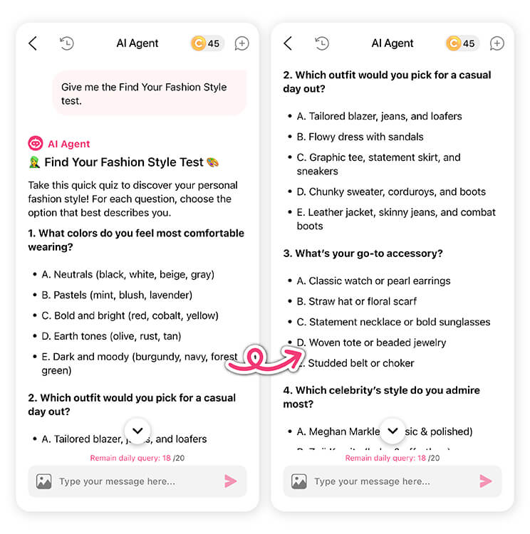 Find Your Fashion Style test will give you personalized style profile.