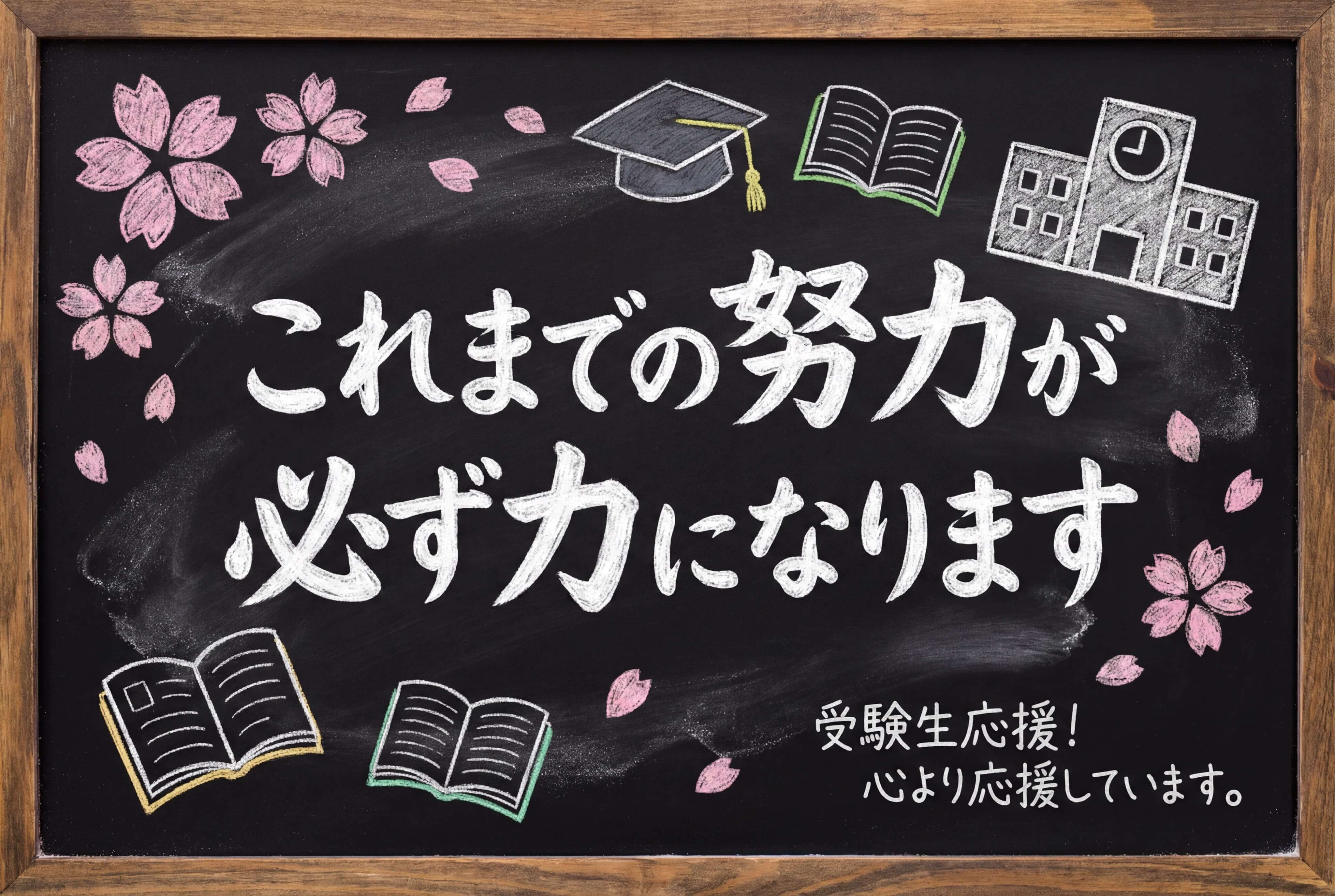 黒板アート受験応援メッセージカード