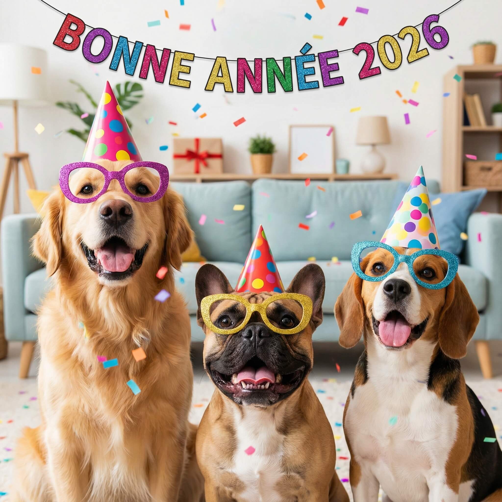 Créer images bonne année 2026 chien