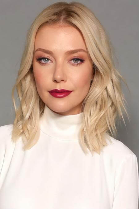 Luiza Possi com bob curto ondulado, corte feminino com volume e movimento.