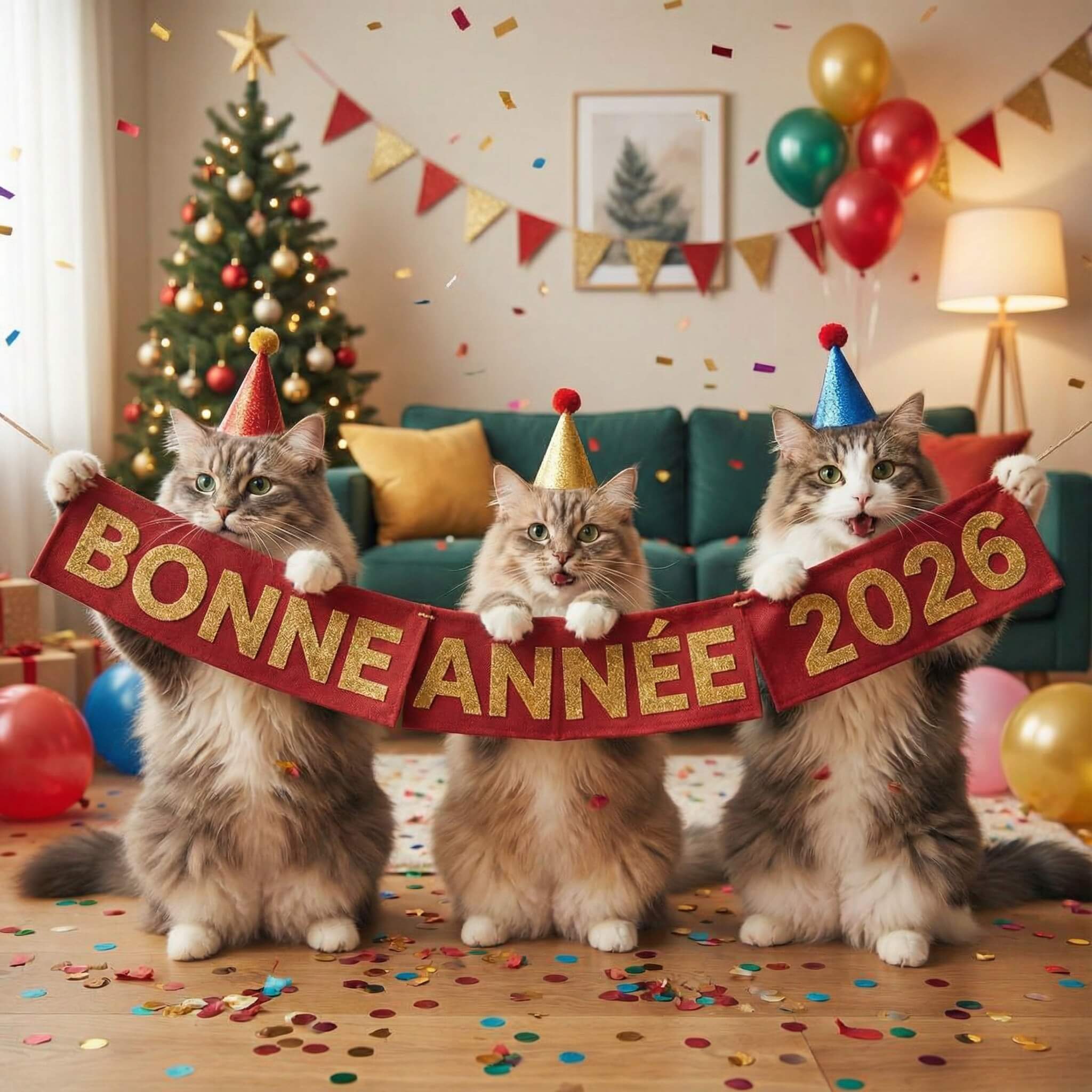 Images bonne année 2026 chat