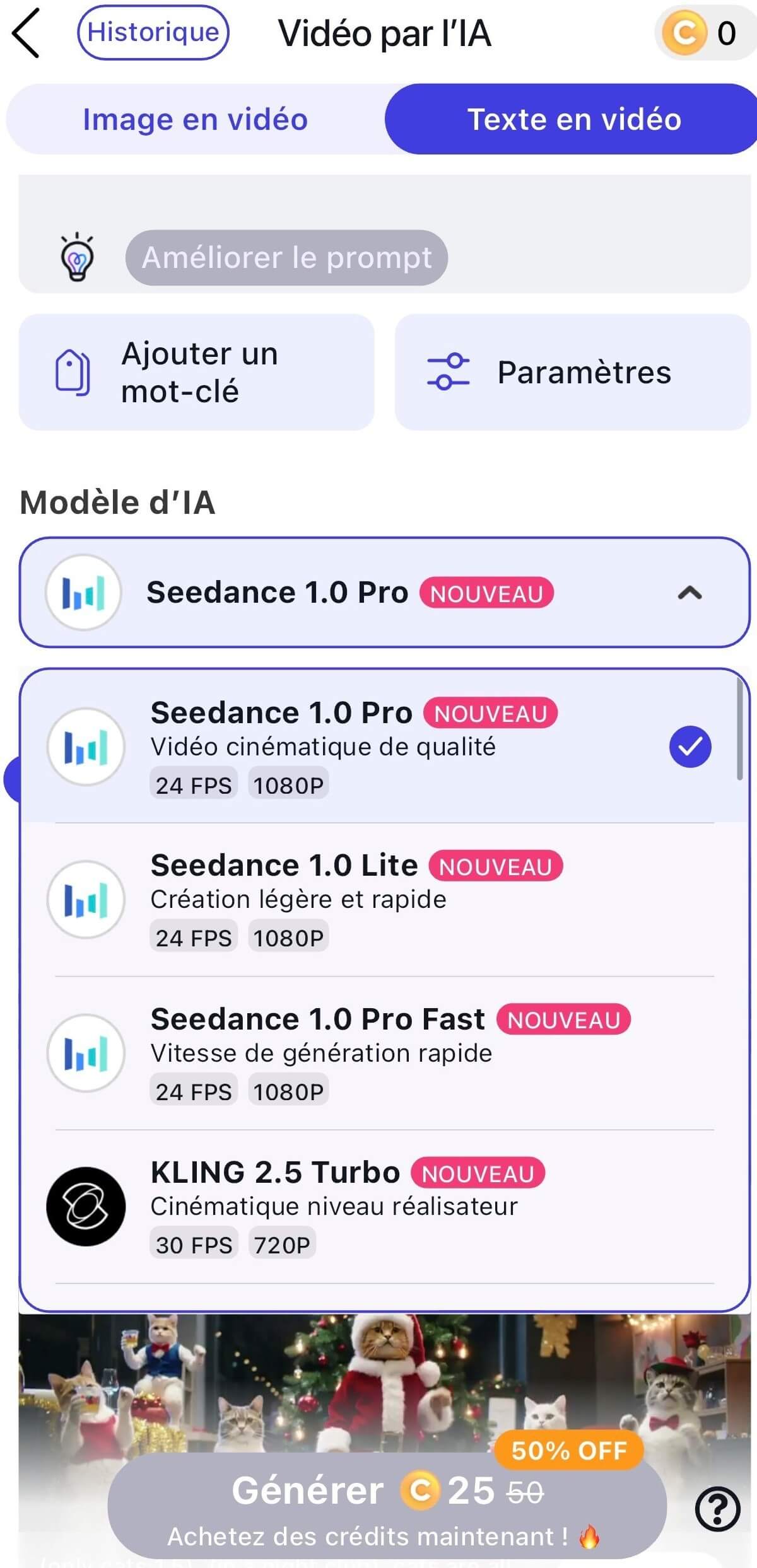 Générateur texte en vidéo