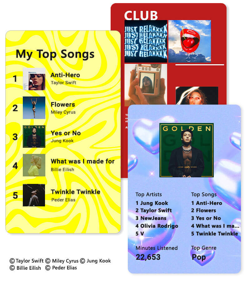 Create Year in Review with favorite music list