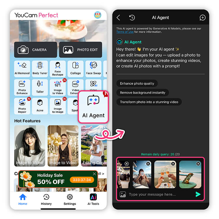 Upload multiple photos you want to include in your 2025 photo recap or photo dump.