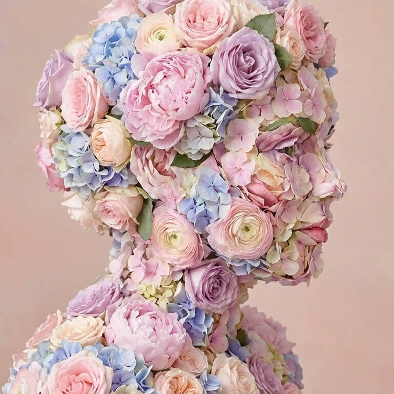 Floral Sculpture Portrait Floral Sculpture Portrait