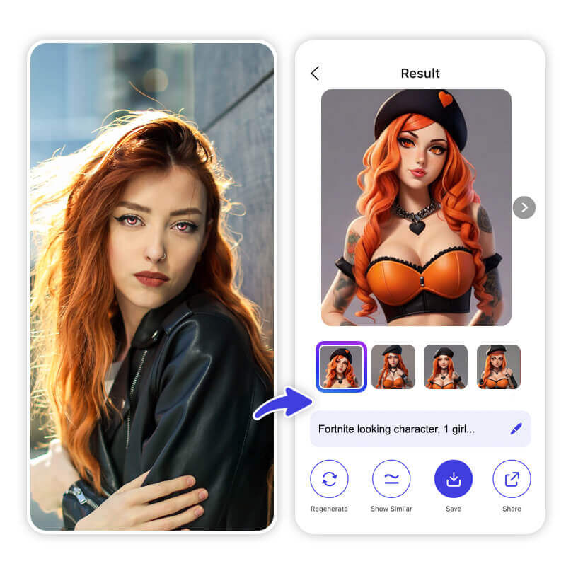 Transformez-moi en personnage Fortnite : skin Fortnite IA