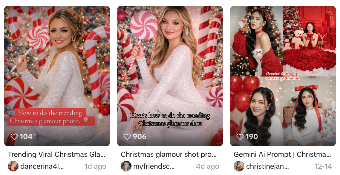 Christmas AI glamour photo trend