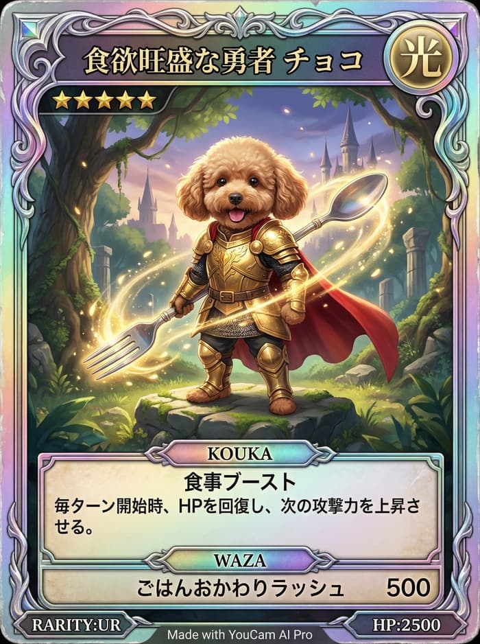 擬人キャラクターバージョンのペットカード