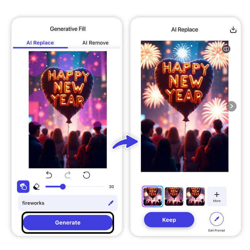 Foto editada com fogos de artifício no fundo