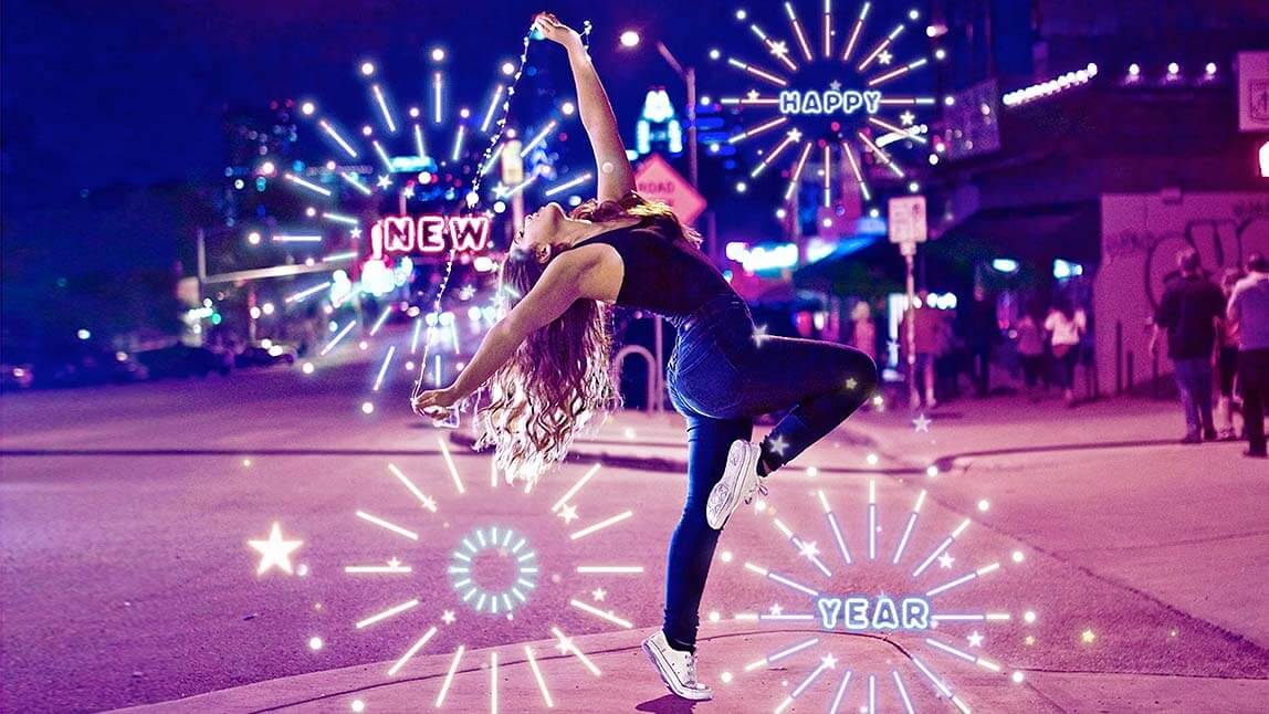 Die besten animierten Sticker und Effekte für deine Silvester-Bilder