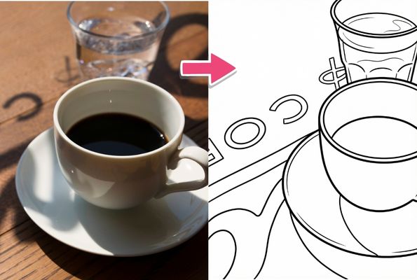 カフェの塗り絵