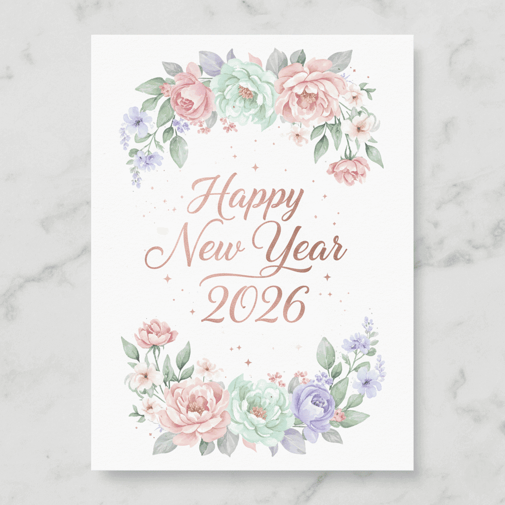 Elegant Floral New Year