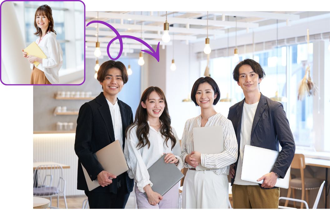 背丈を合わせる合成写真