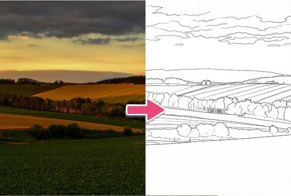 風景画の塗り絵