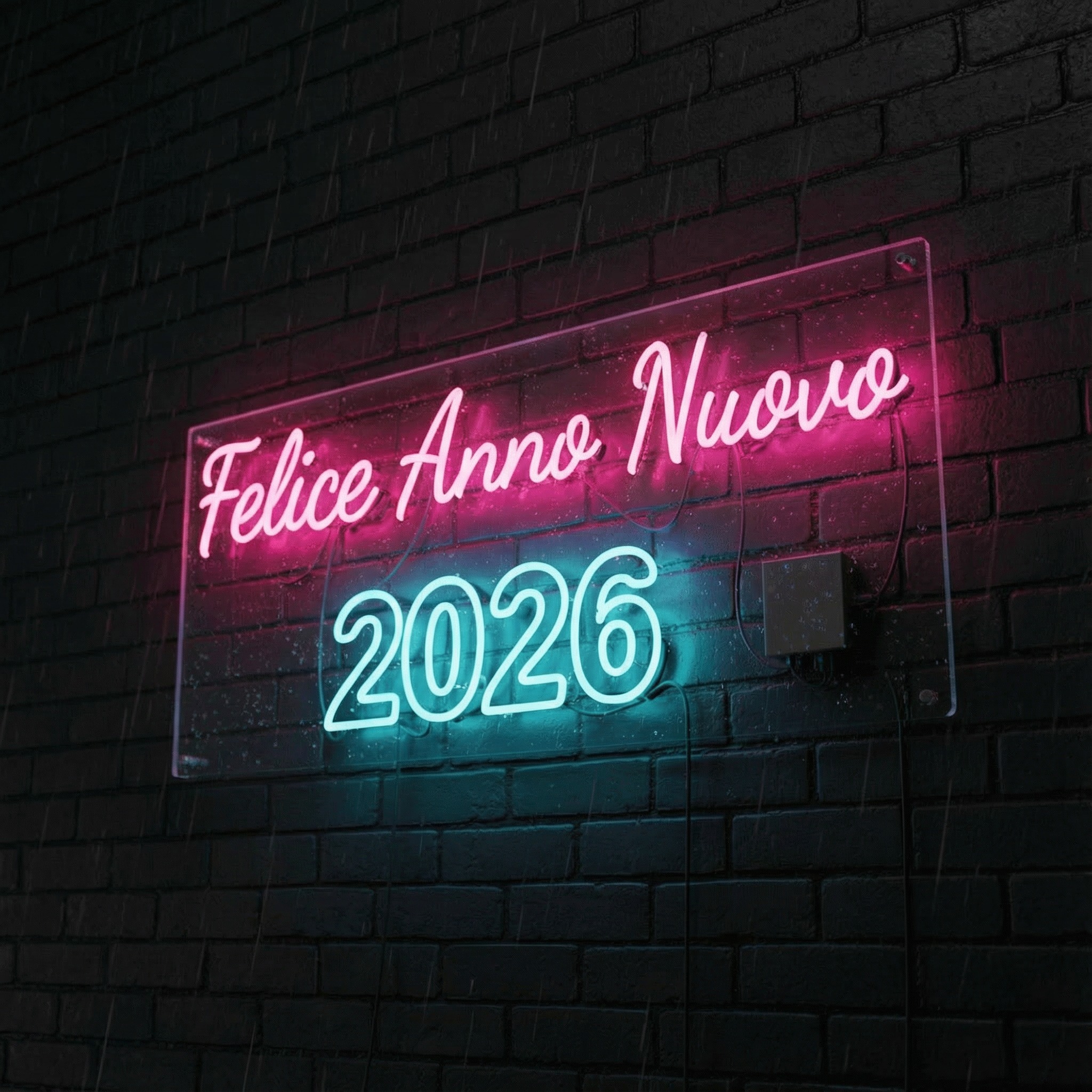 Auguri di Buon Anno al Neon