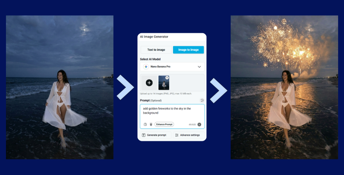 How to Add Fireworks to Your Photo for NYE with AI.