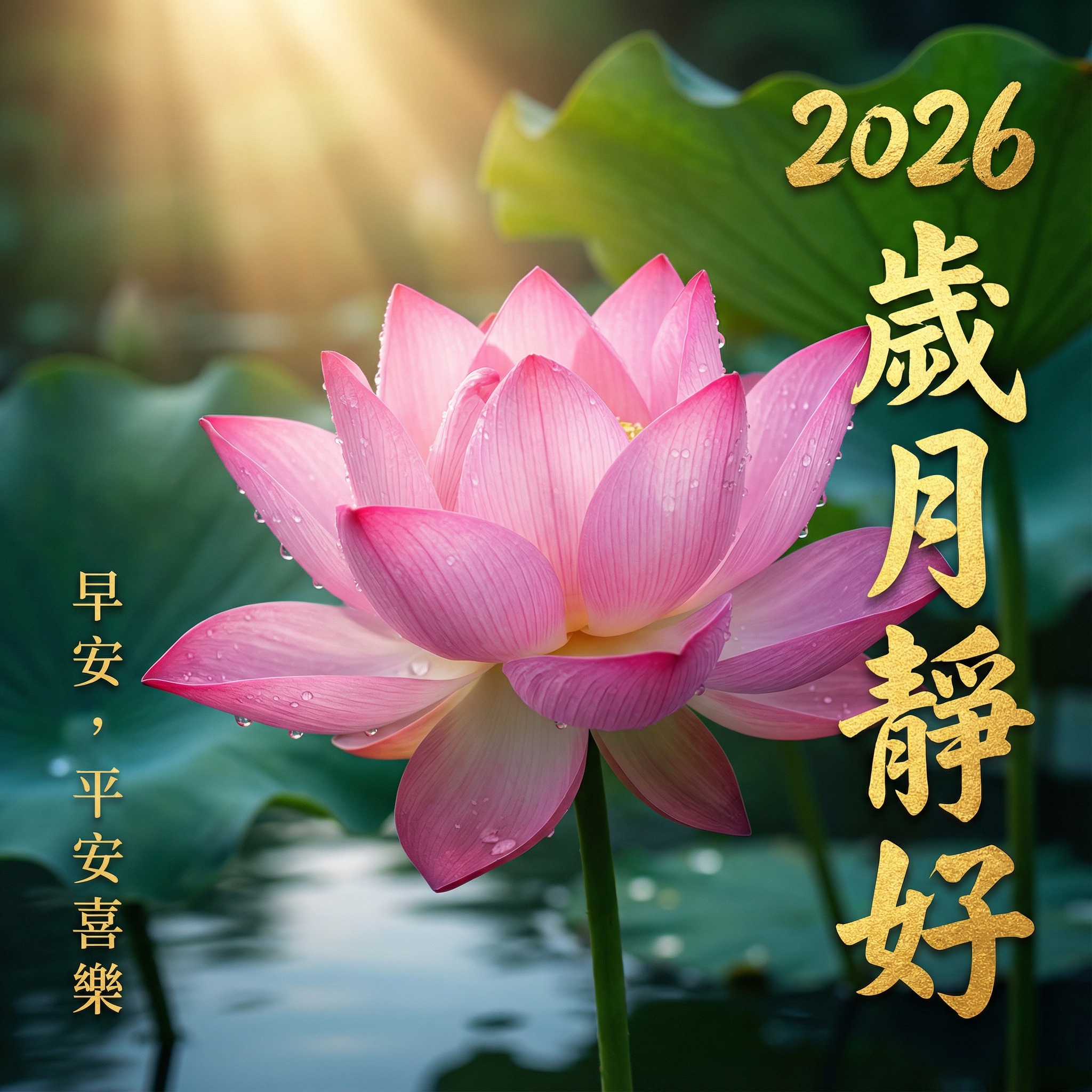 元旦蓮花長輩圖 跨年梗圖-元旦快樂圖案-元旦圖案