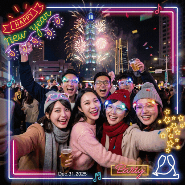 一鍵套用新年邊框 跨年梗圖-元旦快樂圖案-元旦圖案