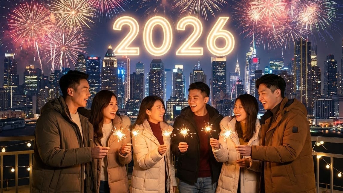 用 YouCam 線上圖片編輯，輕鬆製作並分享 2026 跨年祝福圖