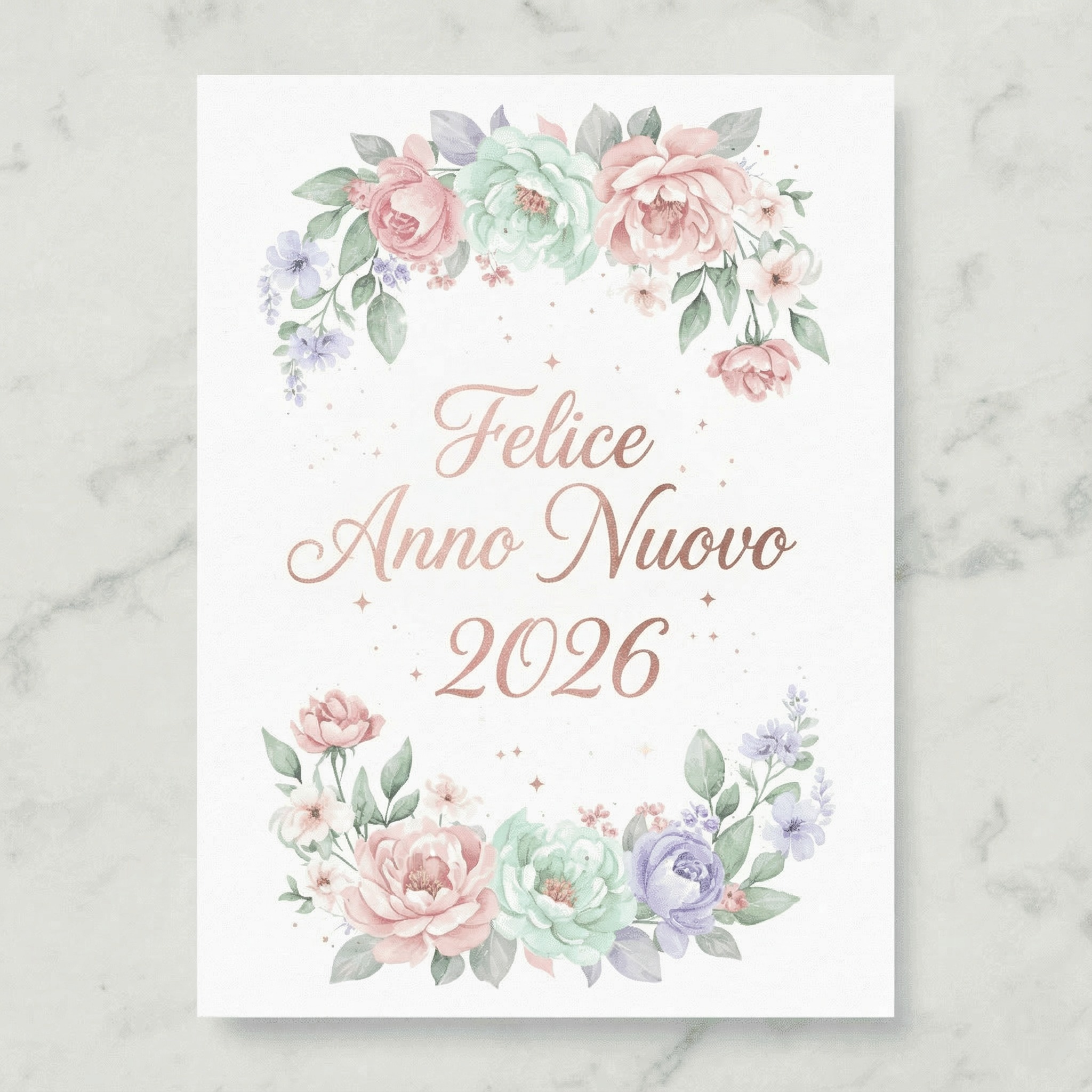 Auguri di Buon Anno Eleganti e Floreali