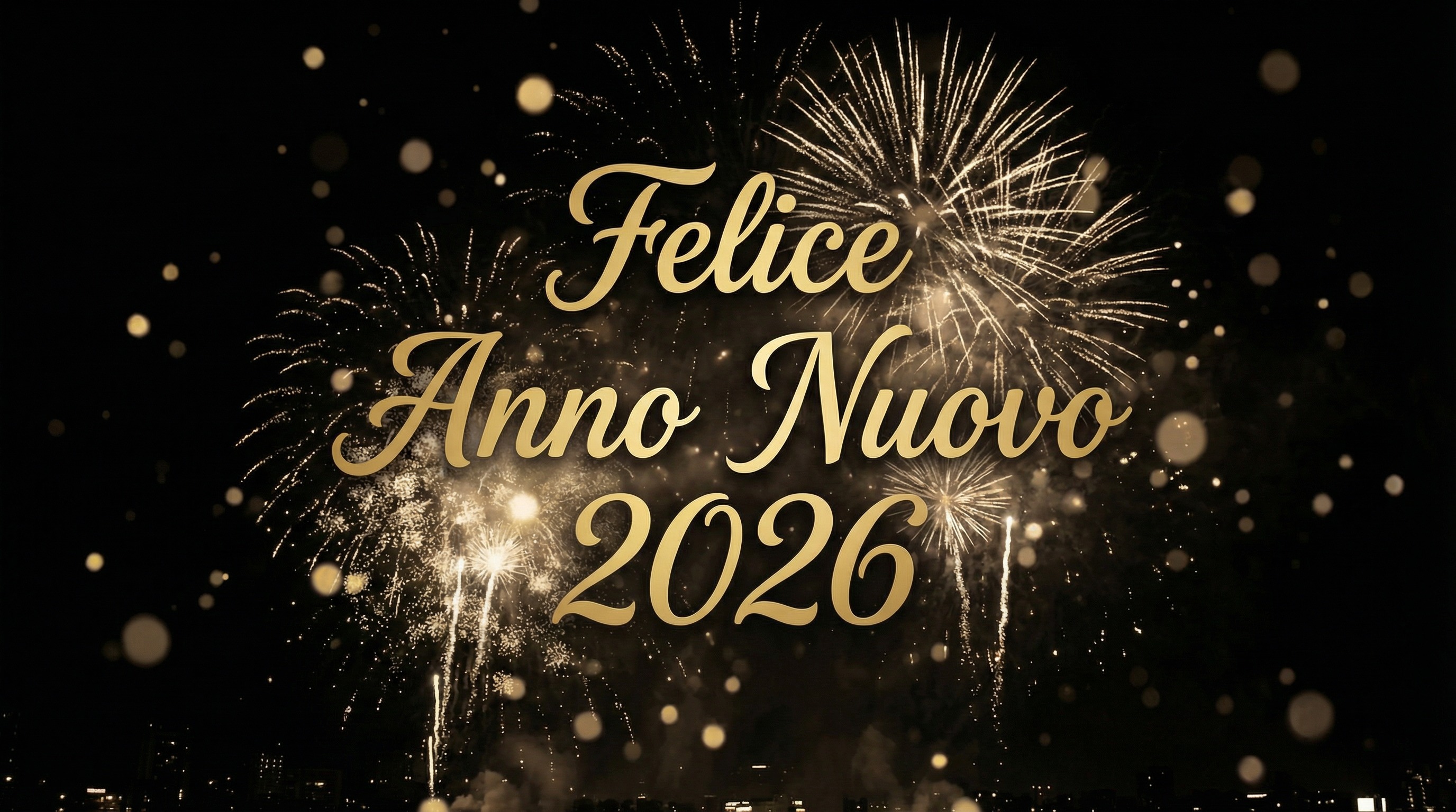 Auguri di Buon Anno con Tipografia Dorata
