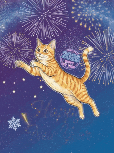 添加 2026 跨年 GIF 動態圖案 跨年梗圖-元旦快樂圖案-元旦圖案