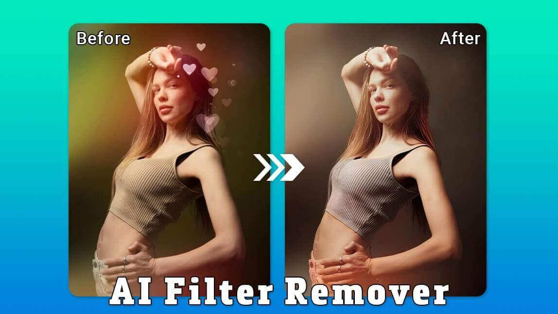 Remova filtros de fotos facilmente com as ferramentas de IA do YouCam Enhance Interface do YouCam Enhance: Ferramentas de IA para remover filtros de fotos, incluindo de cor e desfoque.