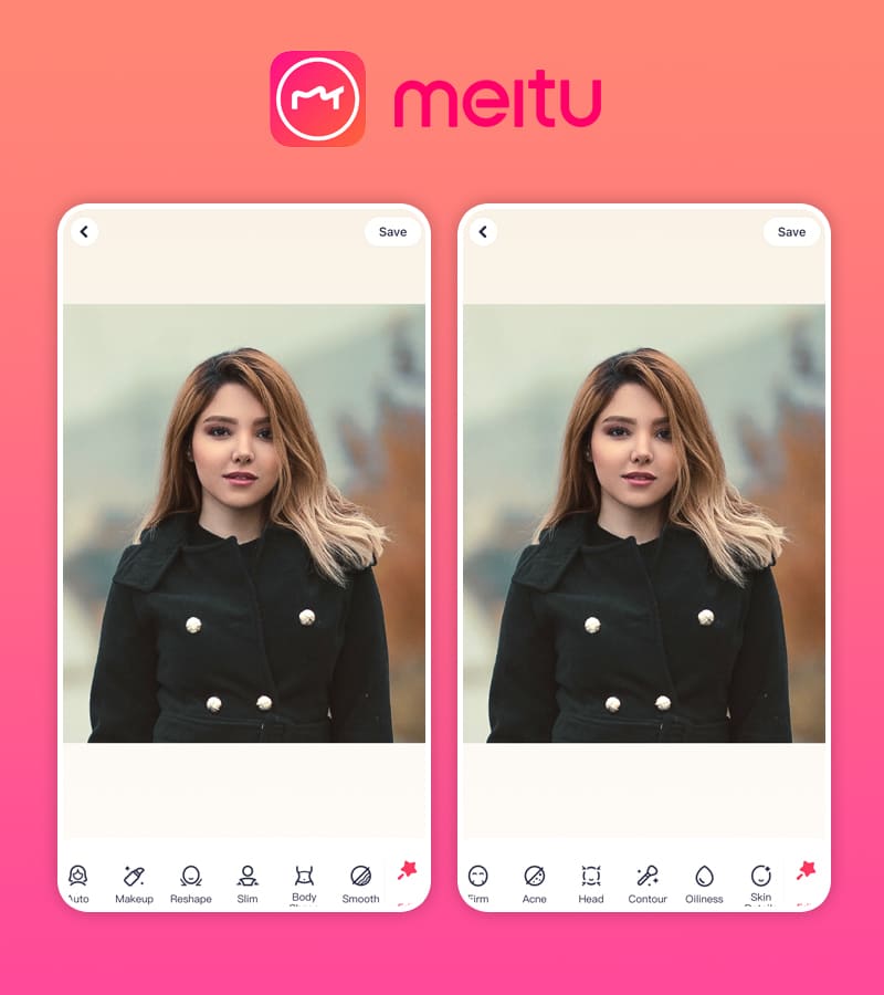 Aplicativo para simular harmonização facial Meitu