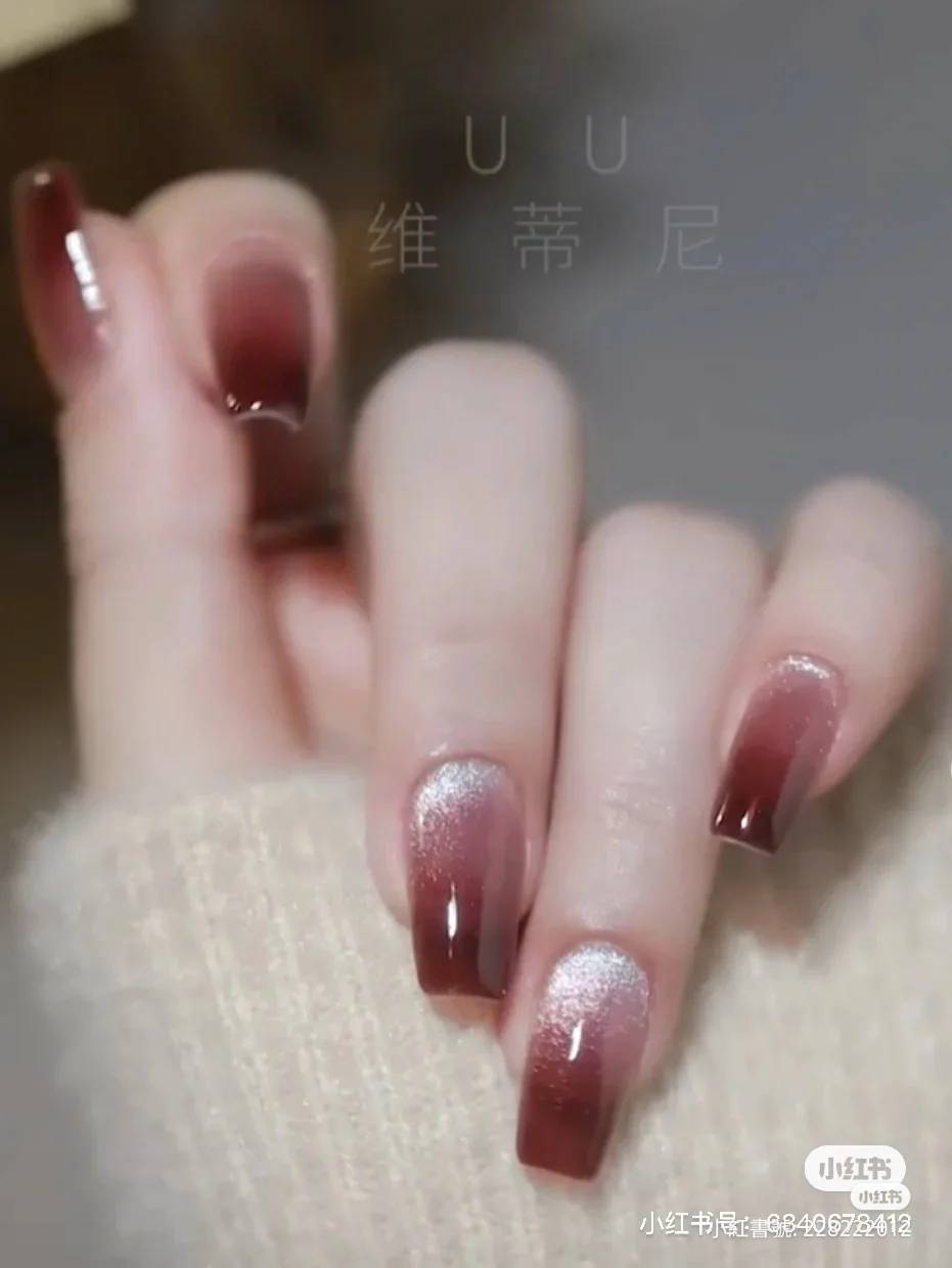 過年美甲:紅棕貓眼漸層 過年美甲:紅棕貓眼漸層