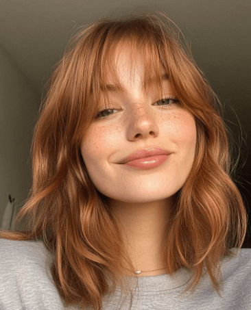 coiffure tendance femme 2026 : frange rideau