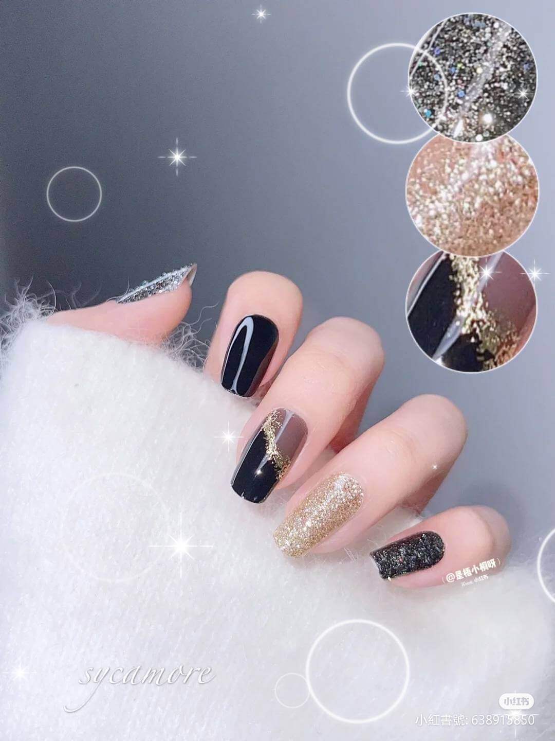 過年美甲:酷黑星空 過年美甲:酷黑星空