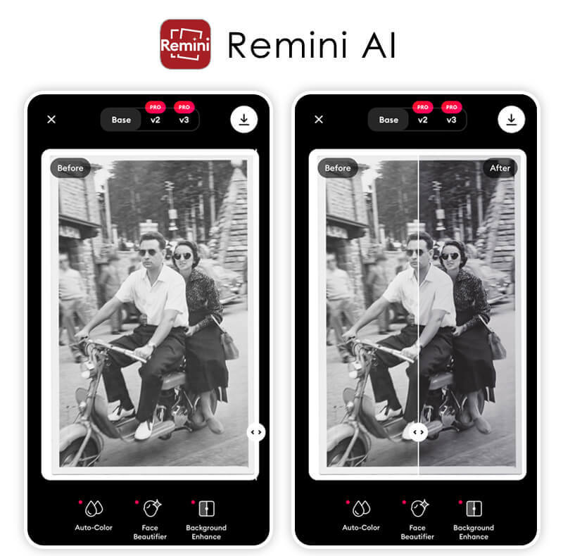 App zum alte Fotos restaurieren: Remini AI App zum alte Fotos restaurieren: Remini AI