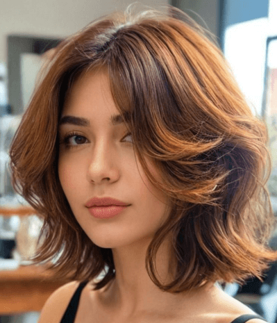 Tendance coupe de cheveux mi-long : Papillon Mi-long