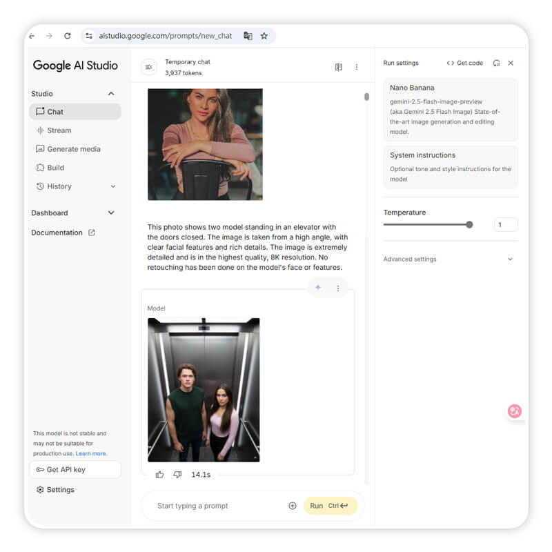 Resultado da foto gerada com a trend do elevador no Gemini