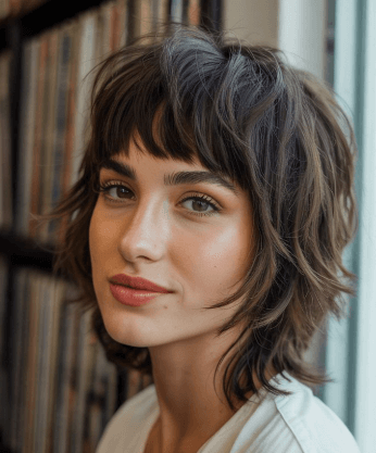 Tendance coupe de cheveux mi-long : wolfcut mi long