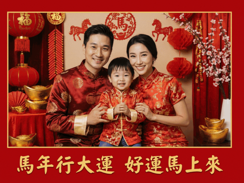 AI 繪圖生成新年感謝海報 馬年吉祥話-過年吉祥話-新年吉祥話-馬年祝福語