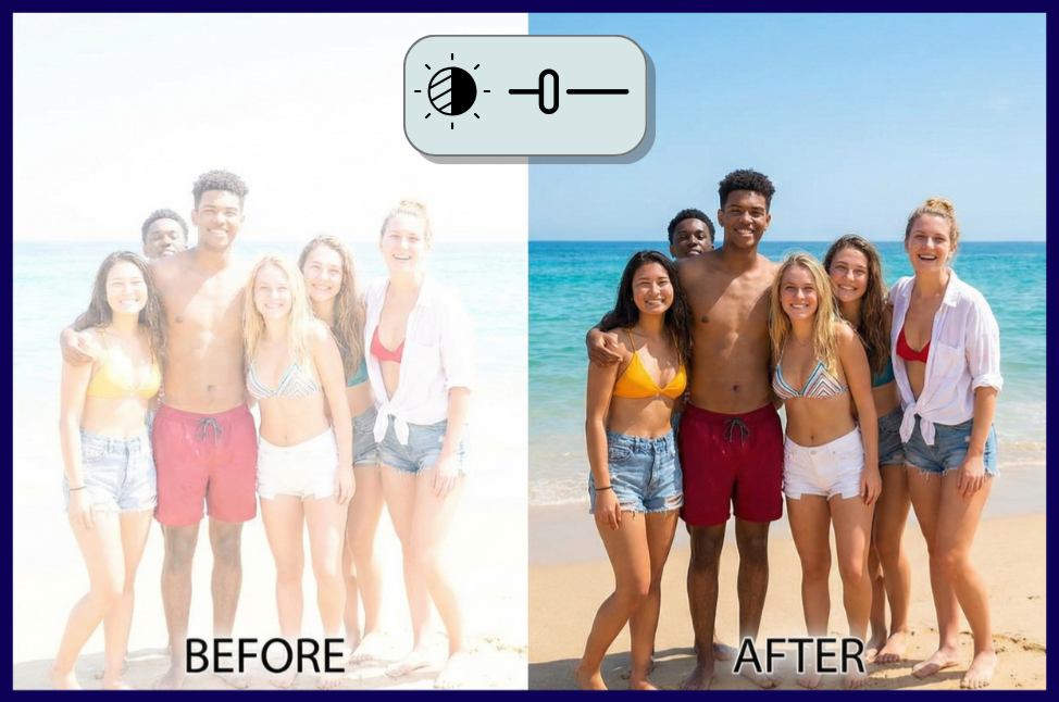 Fix Overexposed Photos with just one click.