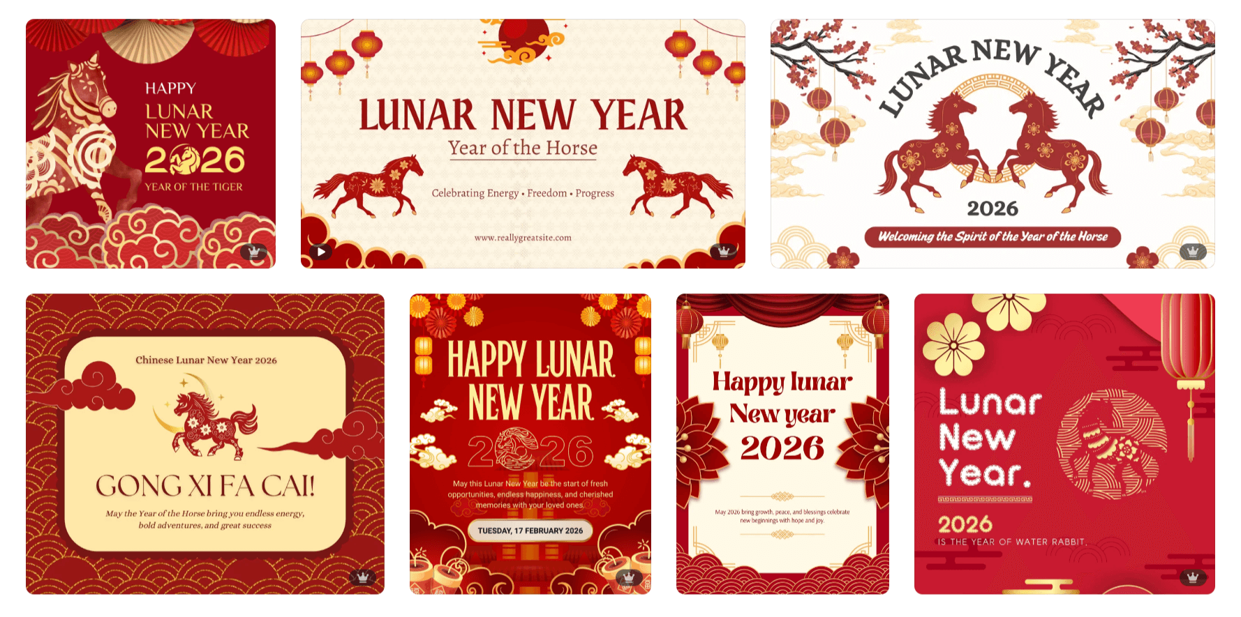 2026馬年賀卡設計模板、免費新年賀卡模板下載