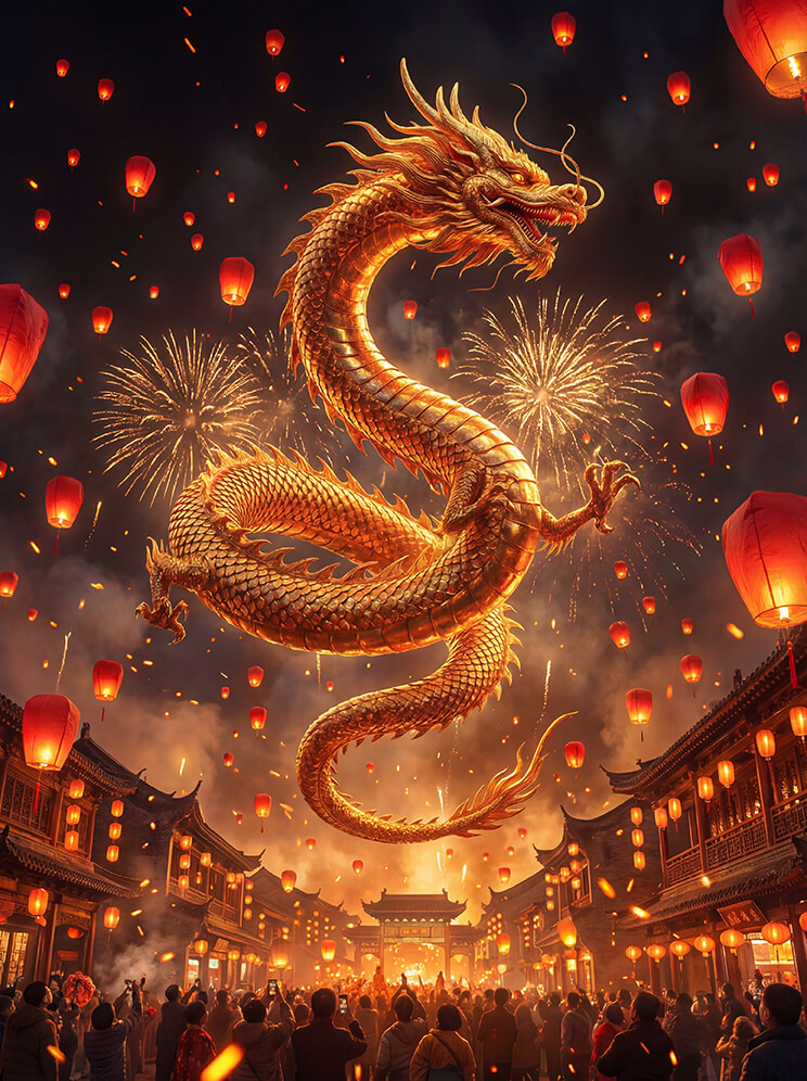 Generate this kind of Chinese New Year image easily with AI Agent.