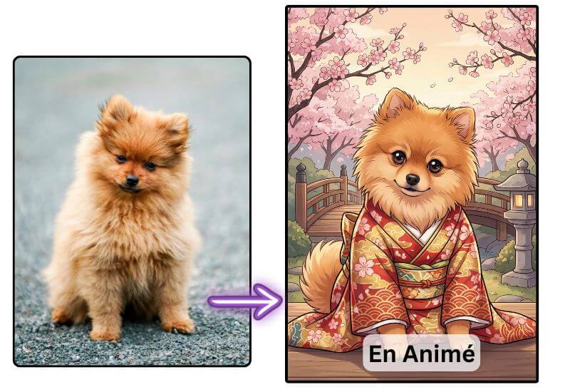 Portrait animal personnalisé, portrait chien animé