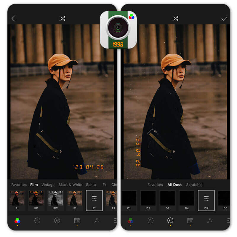 1998 Cam - Vintage Camera app interface