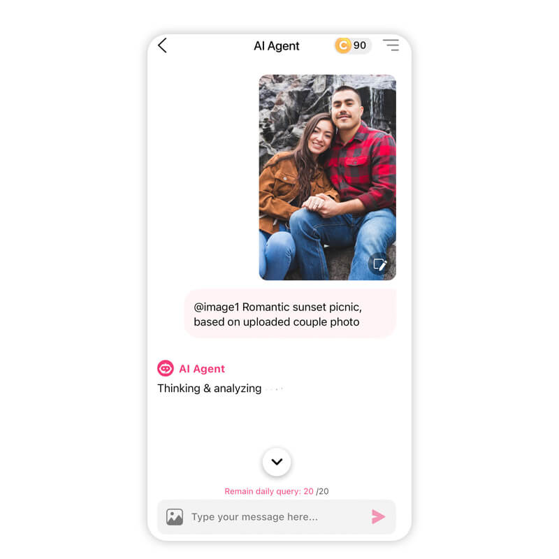 Type in a word prompt to easily edit your couple photos.