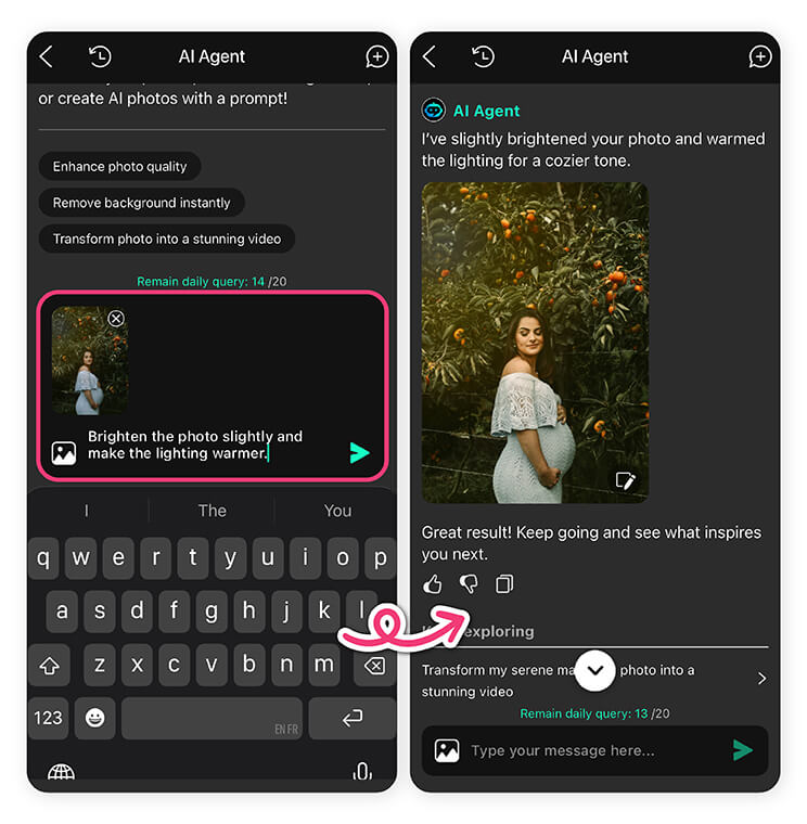 Improve your couple pregnancy photoshoot in just a few clicks.