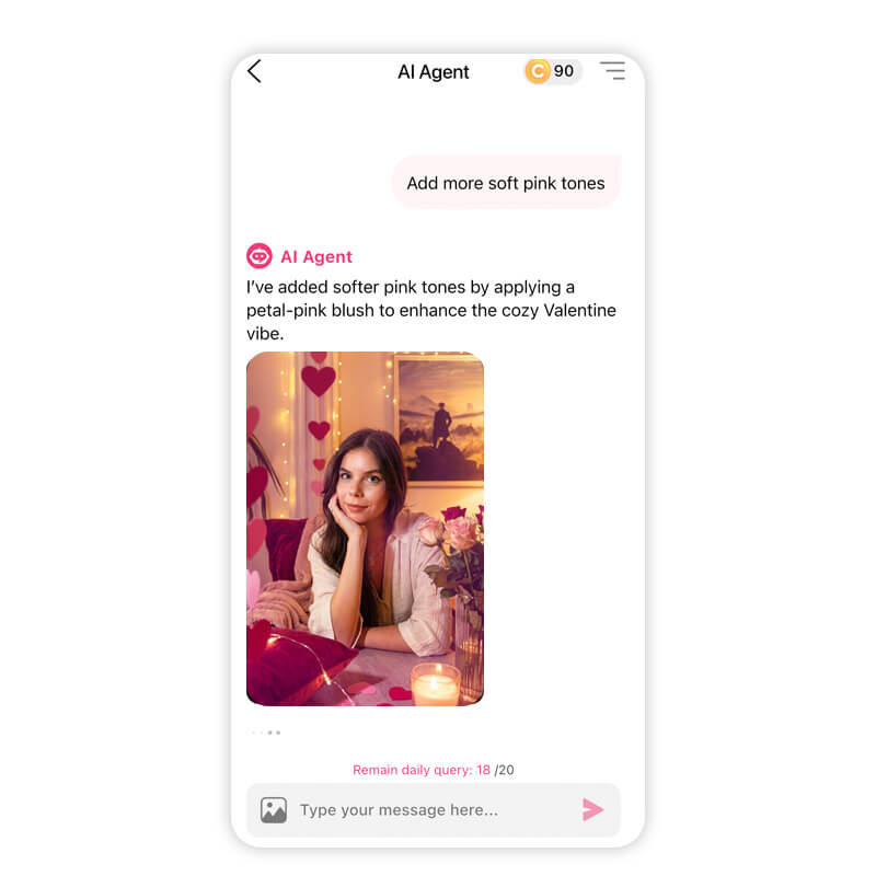 Save and share your favorite Valentine's Day photo after editing.