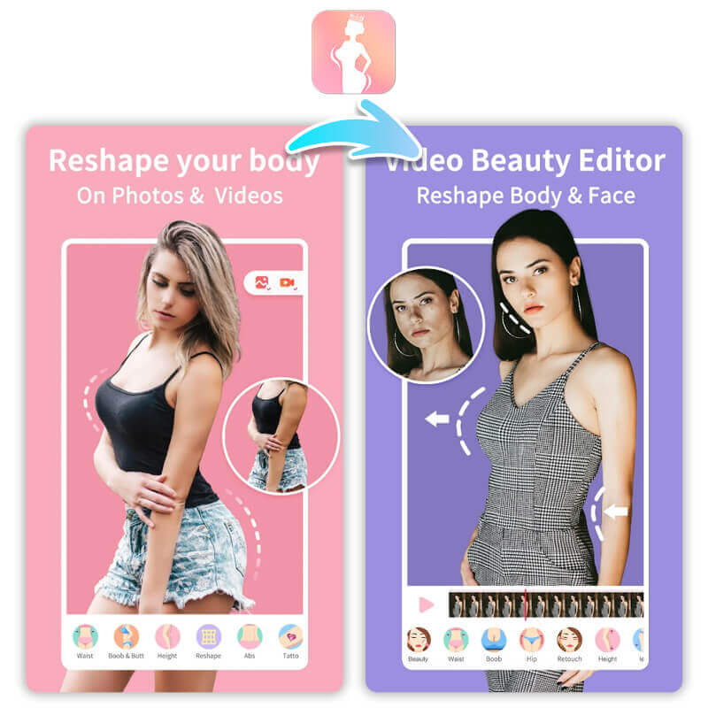Interface do aplicativo PerfectMe para editar corpo.