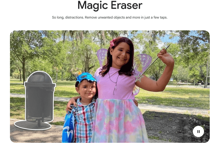Google magic eraser, supprimer objet sur photo