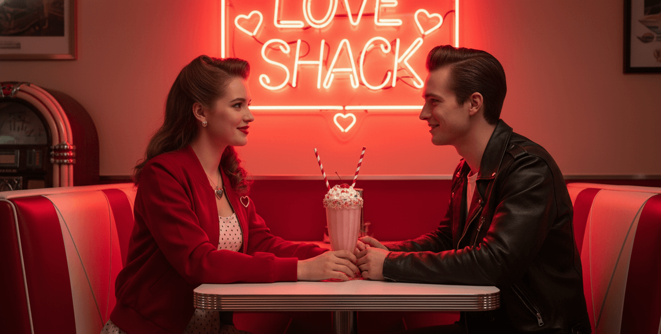 50s diner date AI image