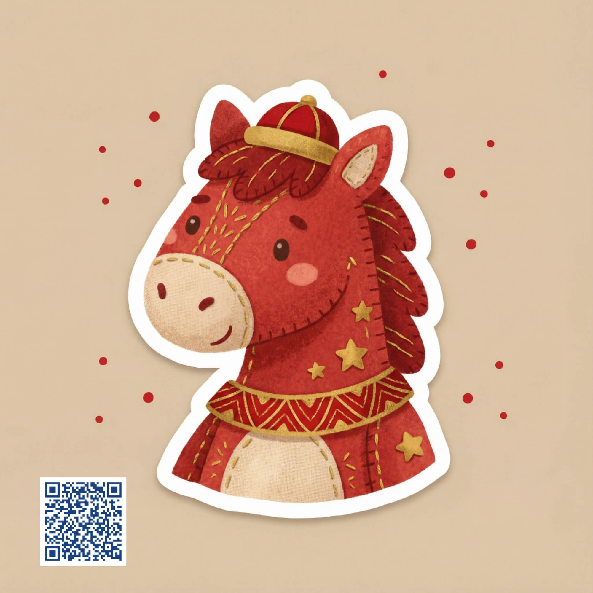 新年祝福圖範本四:Q 版皮革卡通馬 新年祝福圖範本四:Q 版皮革卡通馬