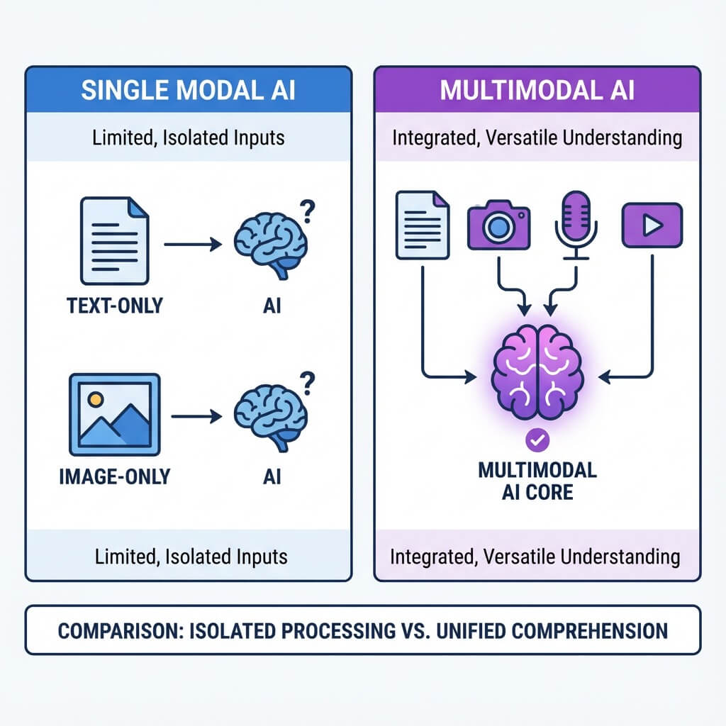 diagramme comparatif IA monomodale vs IA multimodale diagramme comparatif IA monomodale vs IA multimodale