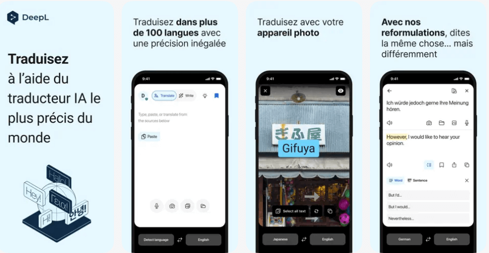 Meilleures applis iPhone traduction IA